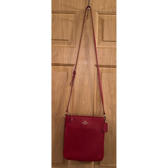Coach Handbags - Coach North South Crossbody Bag-Red w/ Adjustable Strap Gold Hardware.Excellent!